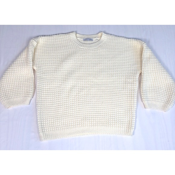 Baltic Born Sweaters - Baltic Born Womens Large Knit Sweater Cream Cottagecore Chic‎ Romantic Oversized